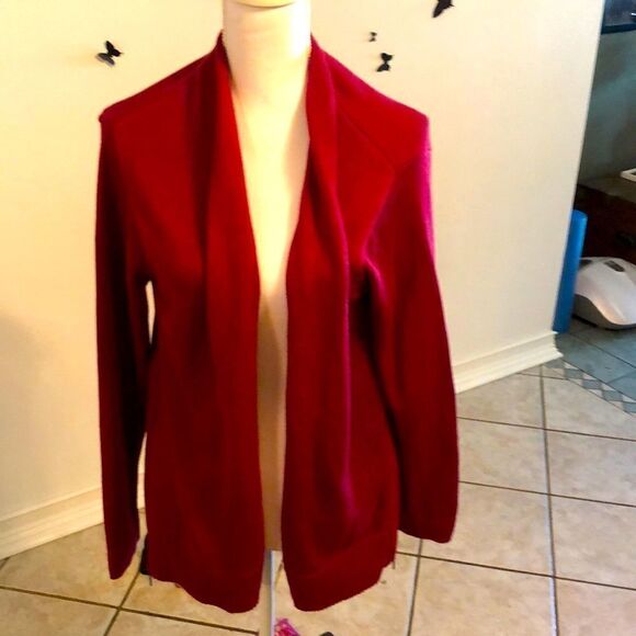 NWOT J Jill maroon cardigan zipper sides L - Picture 1 of 16